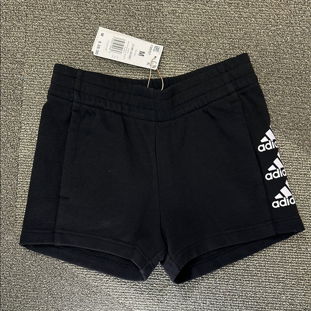 Adidas Girls Youth M (10-12) Black Shorts NWT